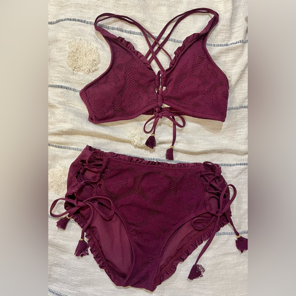 NWOT- Crochet two piece bikini set - sz Large